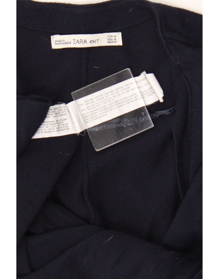 Zara Suéter tipo cárdigan extragrande con manga 3/4 para mujer UK 44 Azul marino mediano