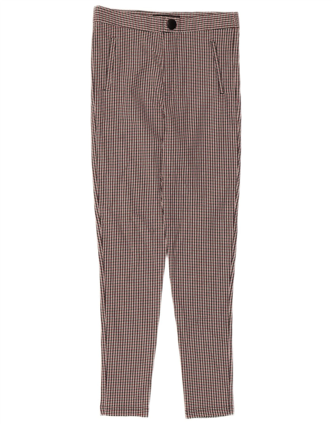 ZARA Mujer Pantalón Traje Slim Medium W28 L27 Pata De Gallo Multicolor