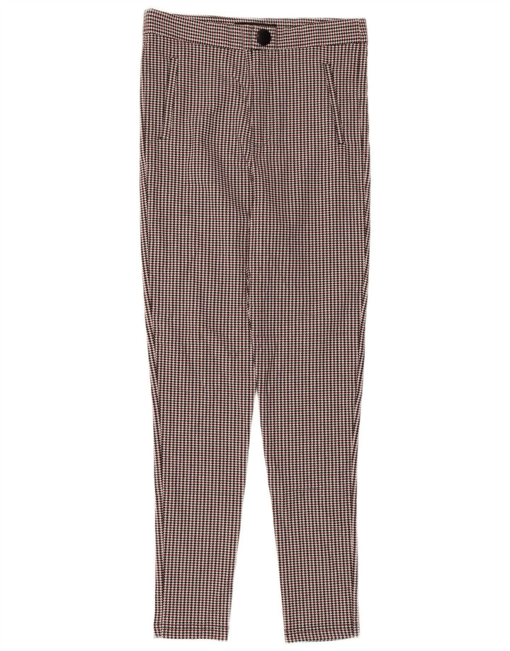 ZARA Mujer Pantalón Traje Slim Medium W28 L27 Pata De Gallo Multicolor