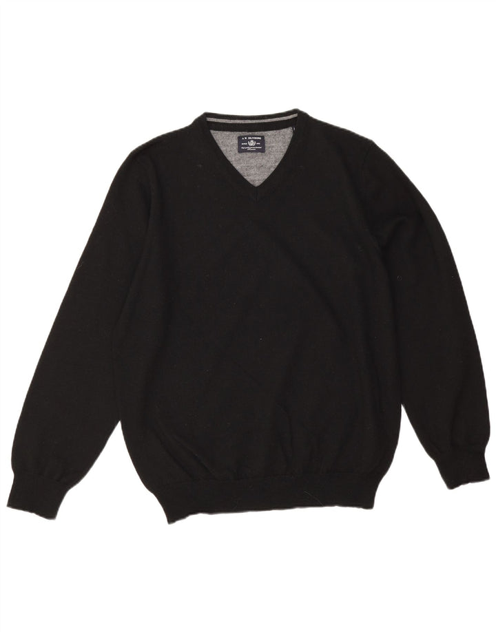 A.W.Dunmore Jersey con Cuello en V para Hombre IT 52 Large Lana Negra