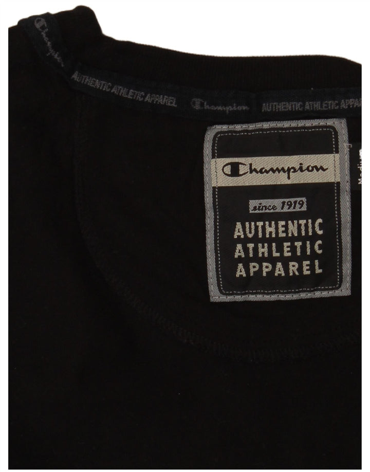 Champion Hombre Camiseta De Manga Larga Mediano Negro