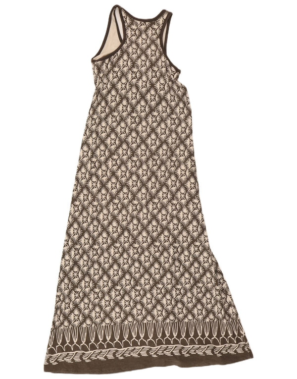 Athleta Vestido largo sin mangas para mujer UK 42 Algodón geométrico gris medio