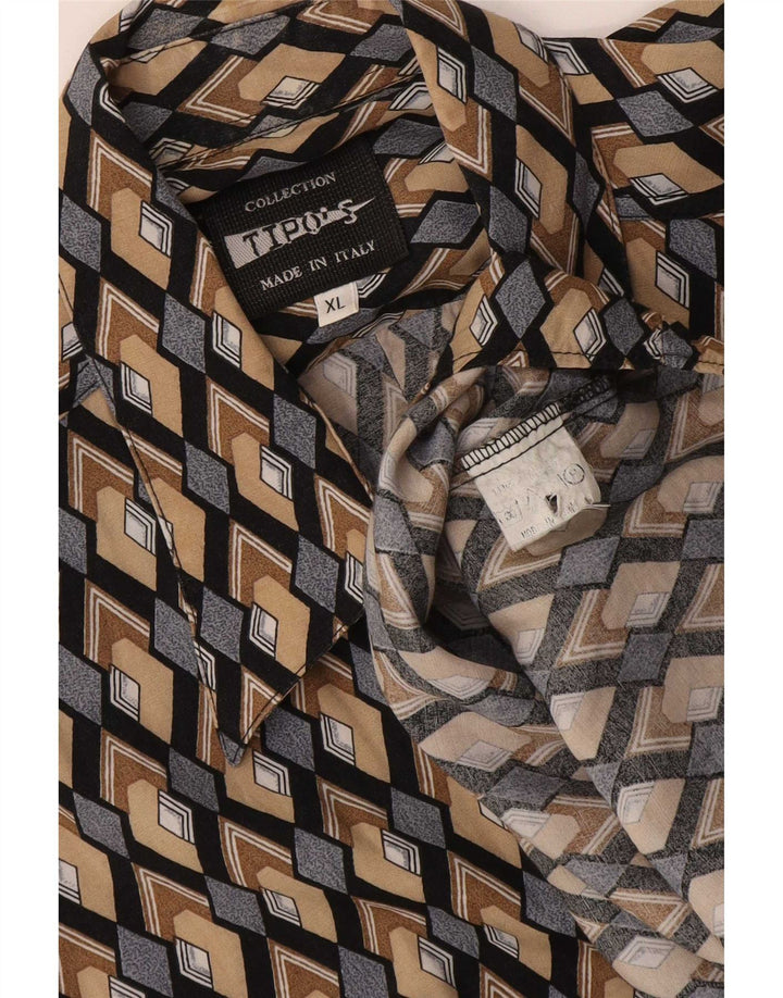 Tipo' S Camisa De Manga Corta Para Hombre XL Algodón Geométrico Multicolor
