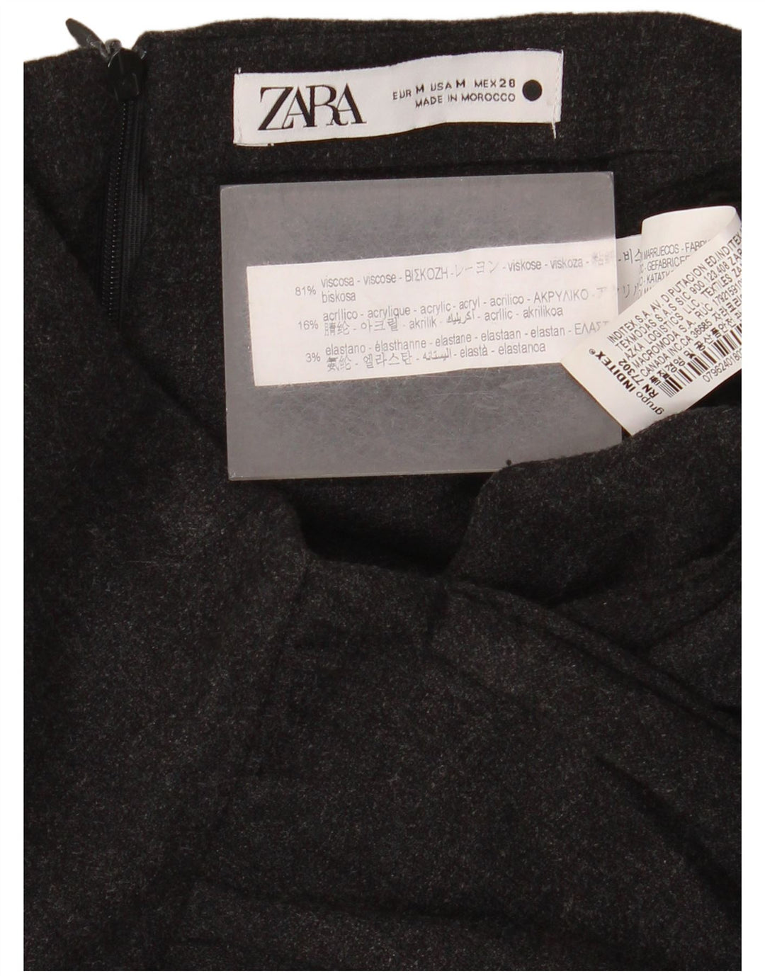 Zara Mujer Falda Lápiz Mediana W30 Viscosa Negra