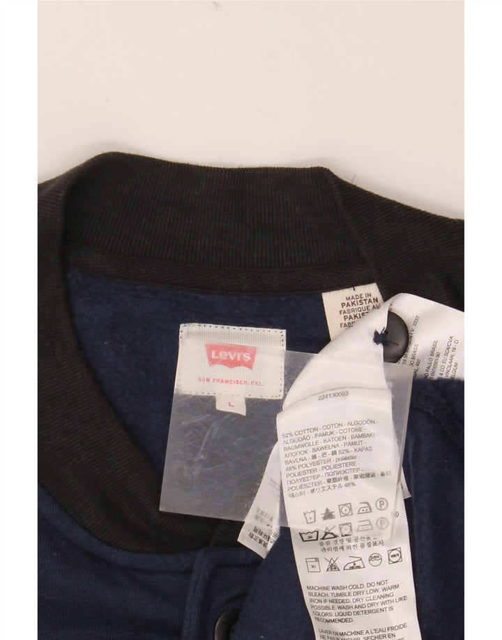 LEVI'S Chaqueta universitaria para hombre UK 40 Large Azul marino Colorblock Algodón