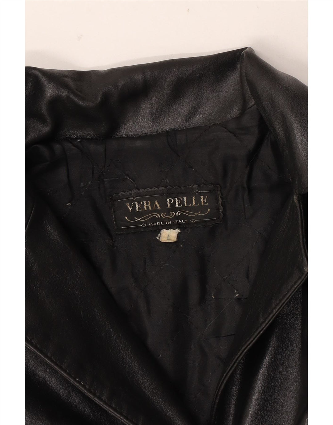 VINTAGE Abrigo de cuero para mujer Reino Unido 16 Cuero negro grande