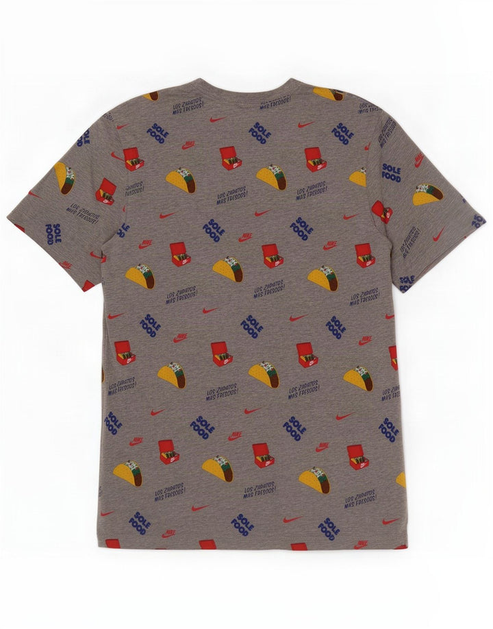 Nike - Camiseta gráfica para hombre, parte superior de algodón gris medio