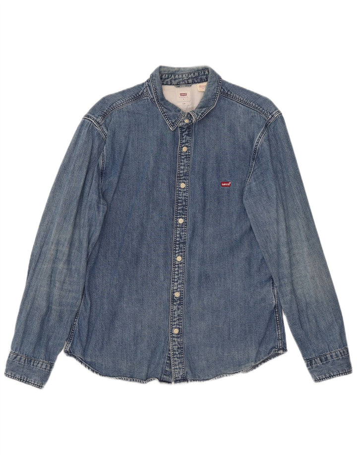 Levi's Camisa vaquera ajustada para hombre UK 40 Algodón azul grande