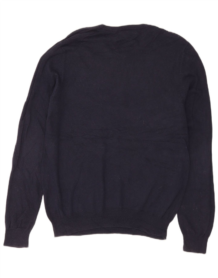 Marks & Spencer Jersey de cuello redondo para hombre de algodón azul marino mediano