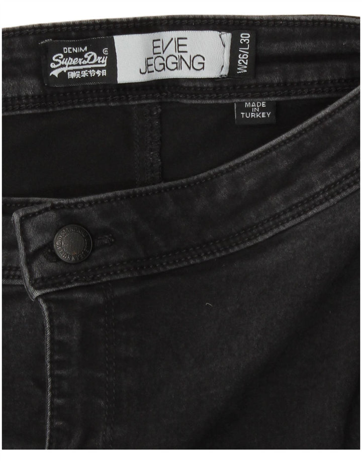 Superdry Mujer Evie Jegging Jeans W26 L30 Algodón Negro