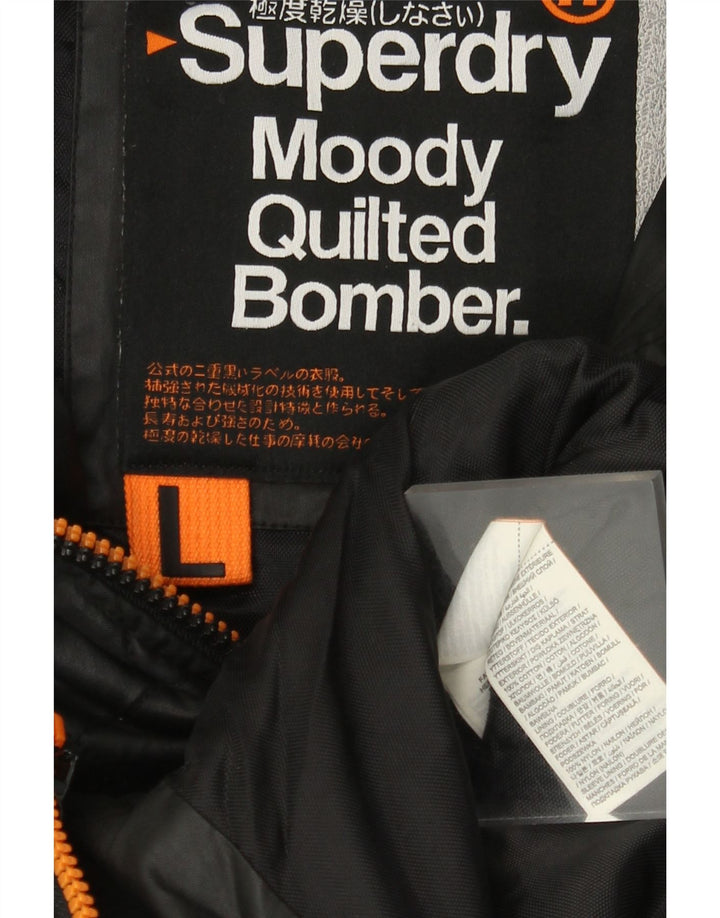 Superdry Chaqueta Bomber Acolchada Para Hombre UK 40 Large Nylon Negro
