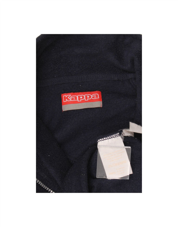 KAPPA Mens Zip Neck Fleece Jumper Medium Navy Blue Polyester Vintage Kappa and Second-Hand Kappa from Messina Hembry 