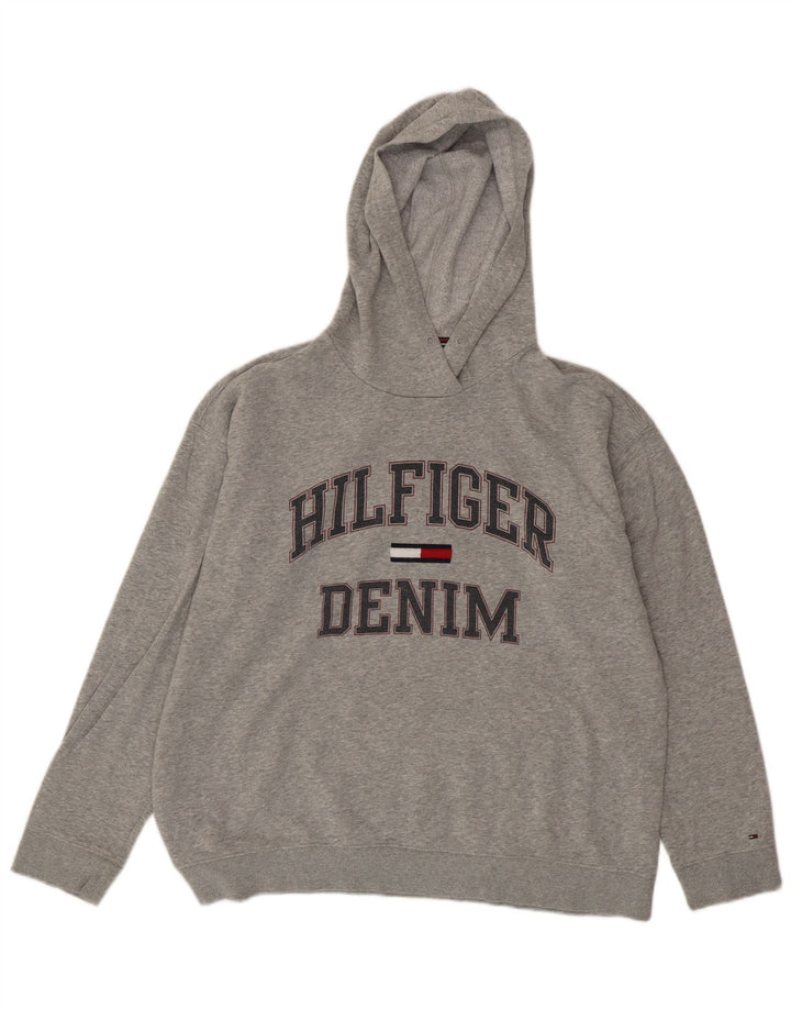 TOMMY HILFIGER Jersey con capucha gráfico extragrande para mujer Reino Unido 46 Gris grande