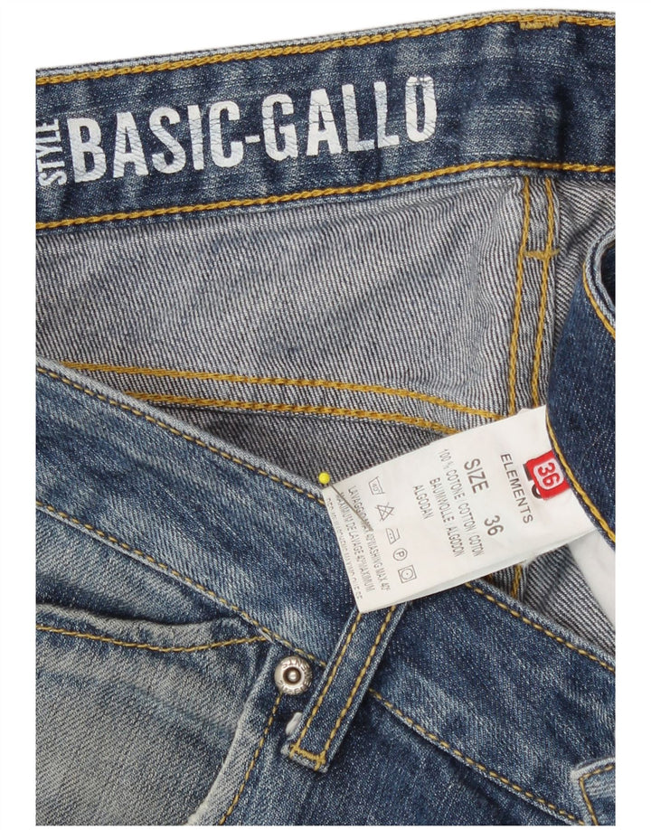 Zu Elements Vaqueros rectos desgastados para hombre W36 L35 Algodón azul