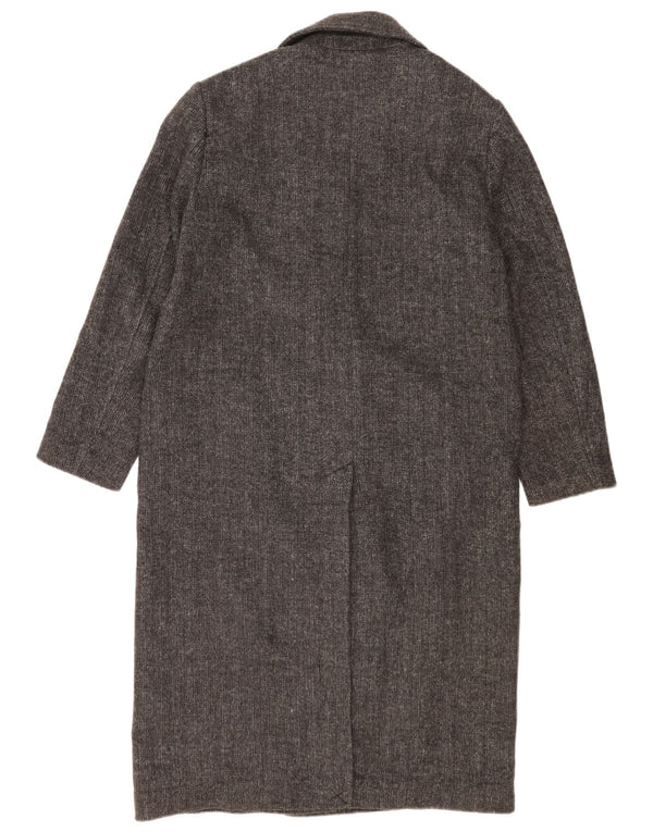 Zara Mujer Abrigo Extragrande De Doble Botonadura UK 10 Small Grey Herringbone