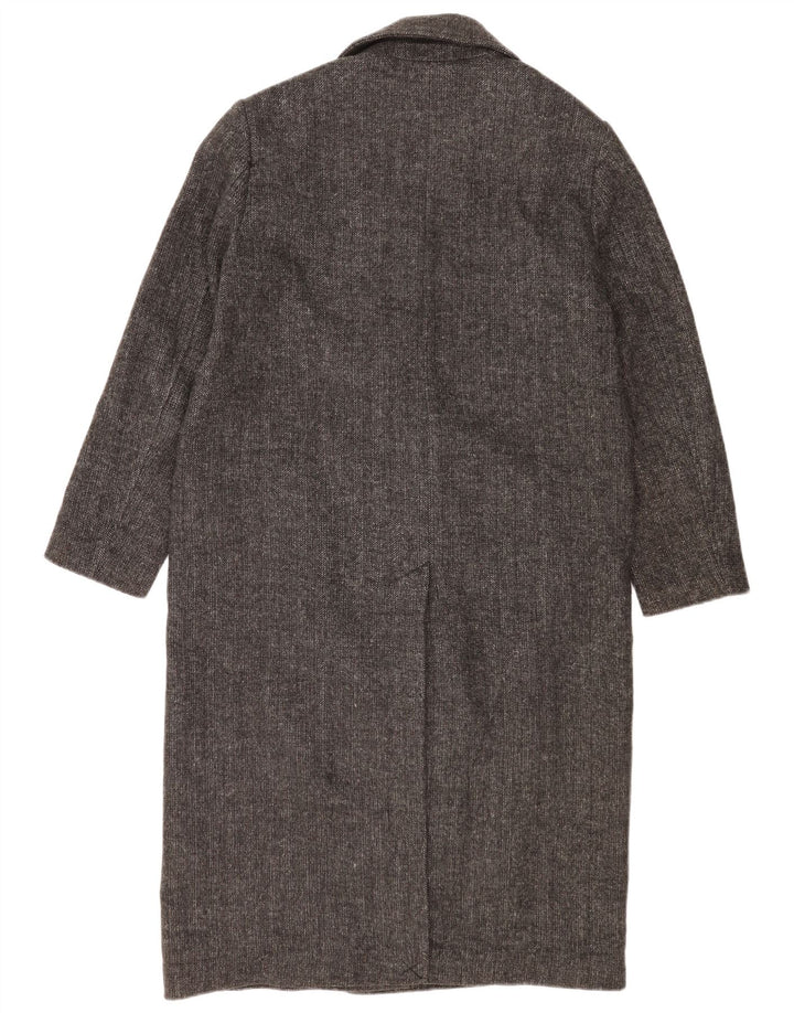 Zara Mujer Abrigo Extragrande De Doble Botonadura UK 10 Small Grey Herringbone