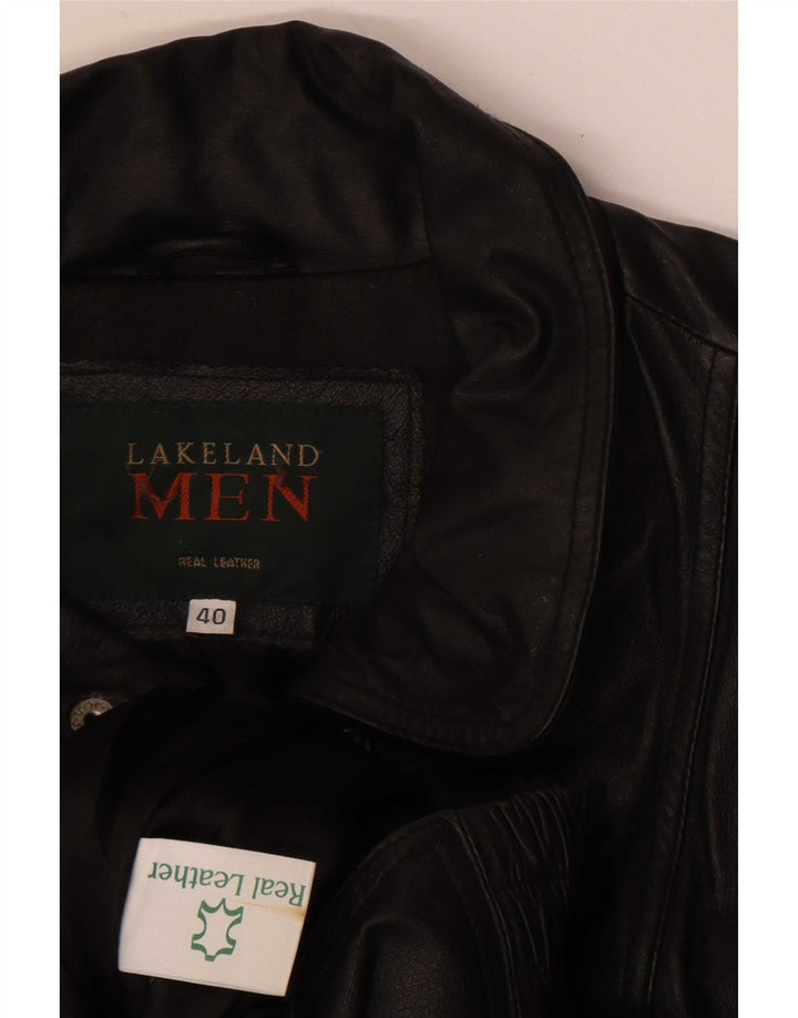 Lakeland Chaqueta de cuero para hombre Reino Unido 40 Grande Negro