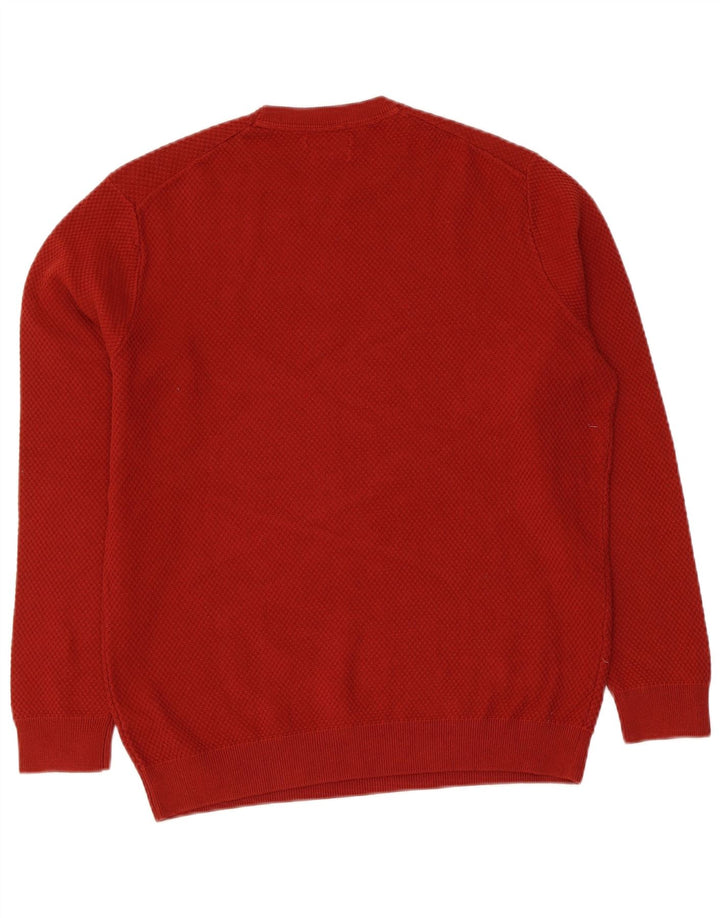 Massimo Dutti Jersey Cuello Redondo Hombre Algodón Burdeos Medio