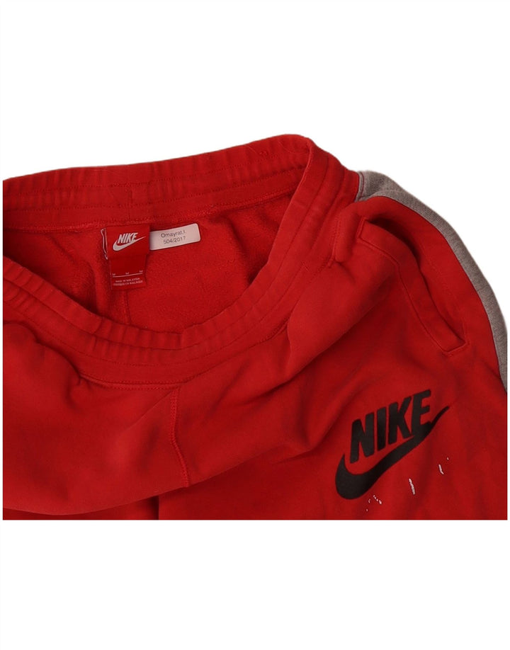 NIKE Mens Graphic Sport Shorts Medium  Red Colourblock Cotton