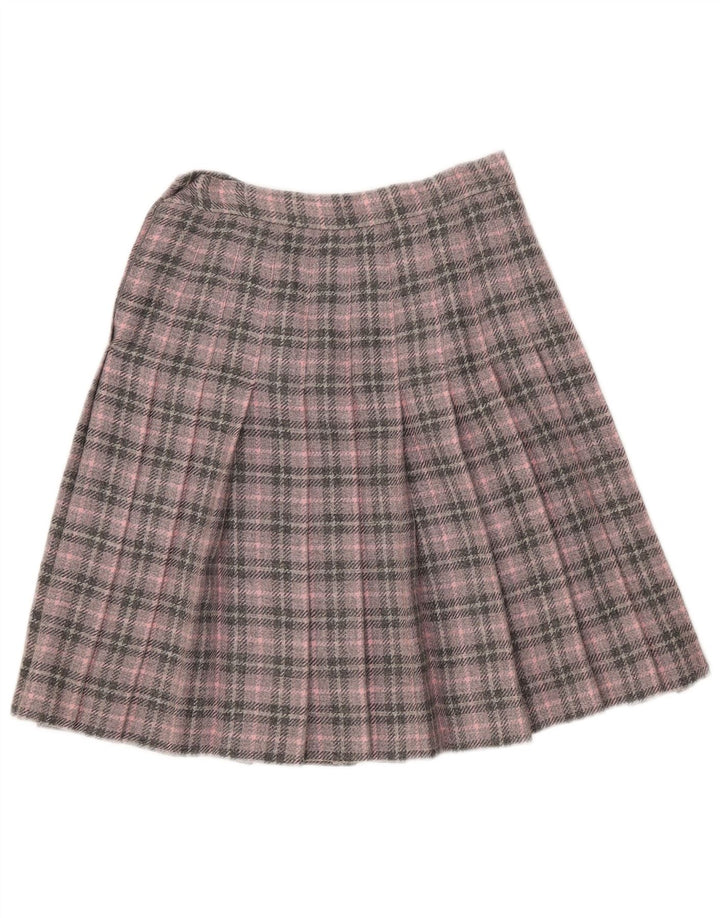 Vintage mujer A-Line falda W26 pequeño rosa cheque