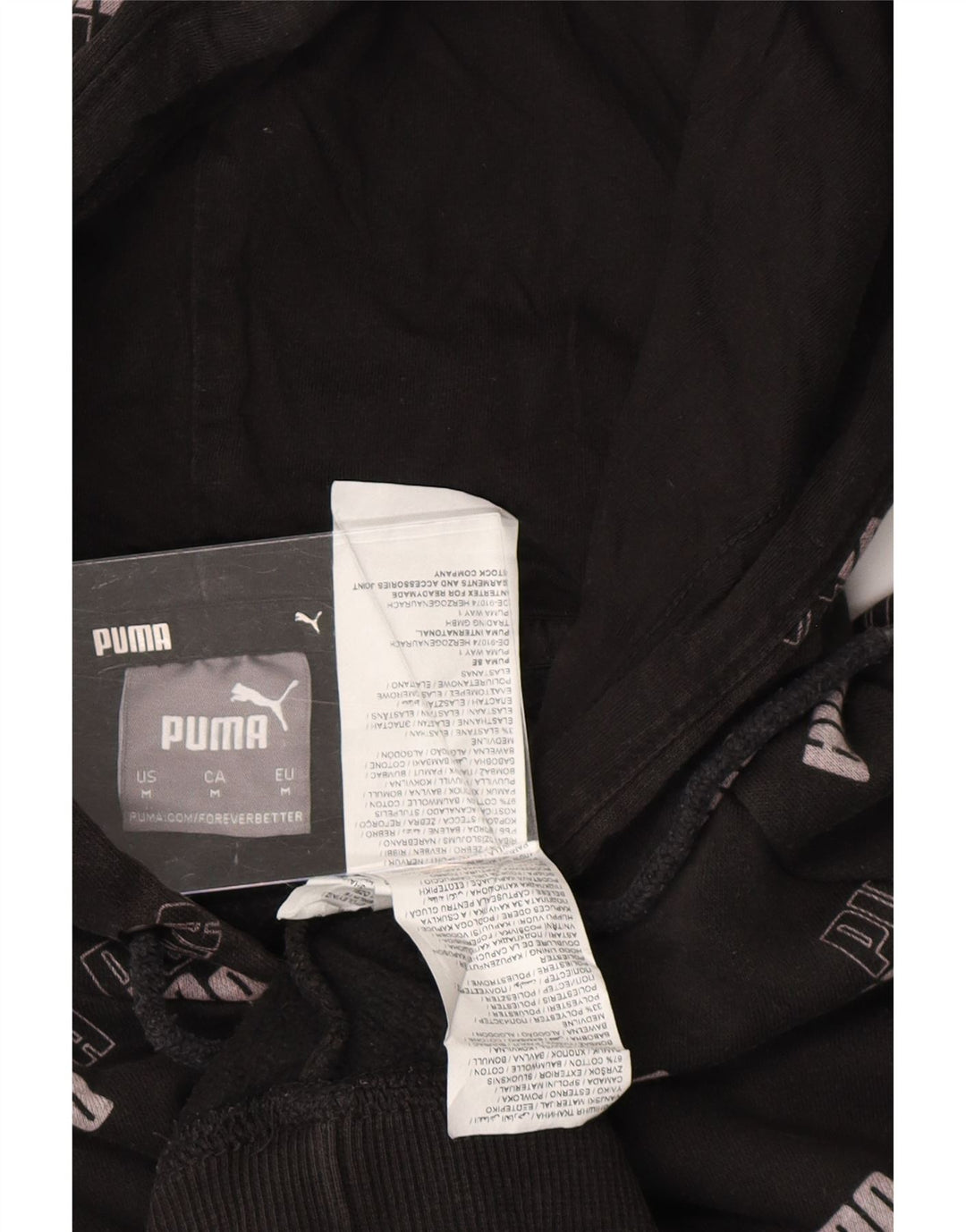 PUMA Jersey con capucha gráfica para hombre Algodón negro mediano