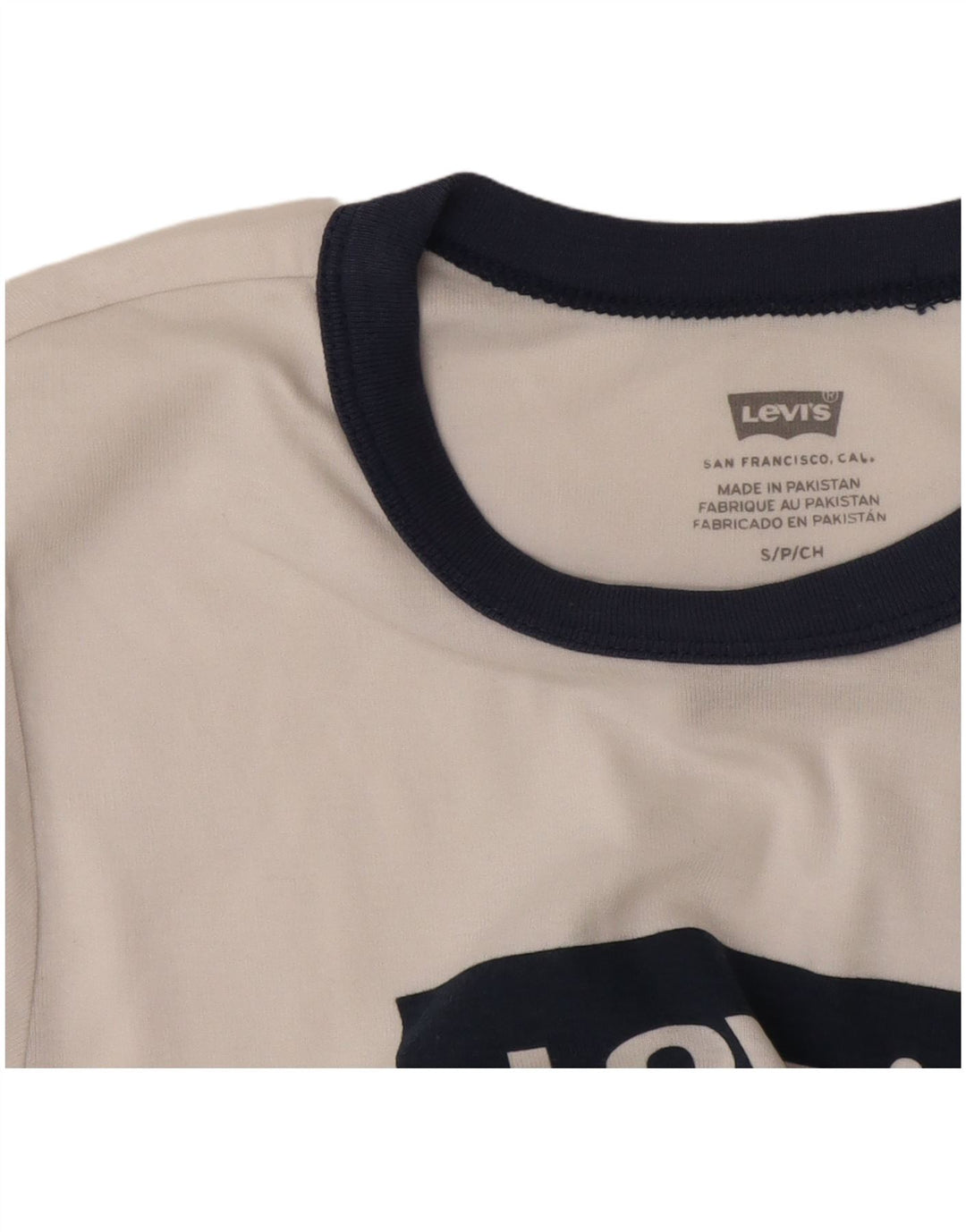 Levi's Camiseta corta con gráfico para mujer UK 10 Small White Colourblock