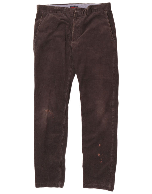 Marks & Spencer Pantalón recto de pana azul Harbor para hombre W36 L33 Gris