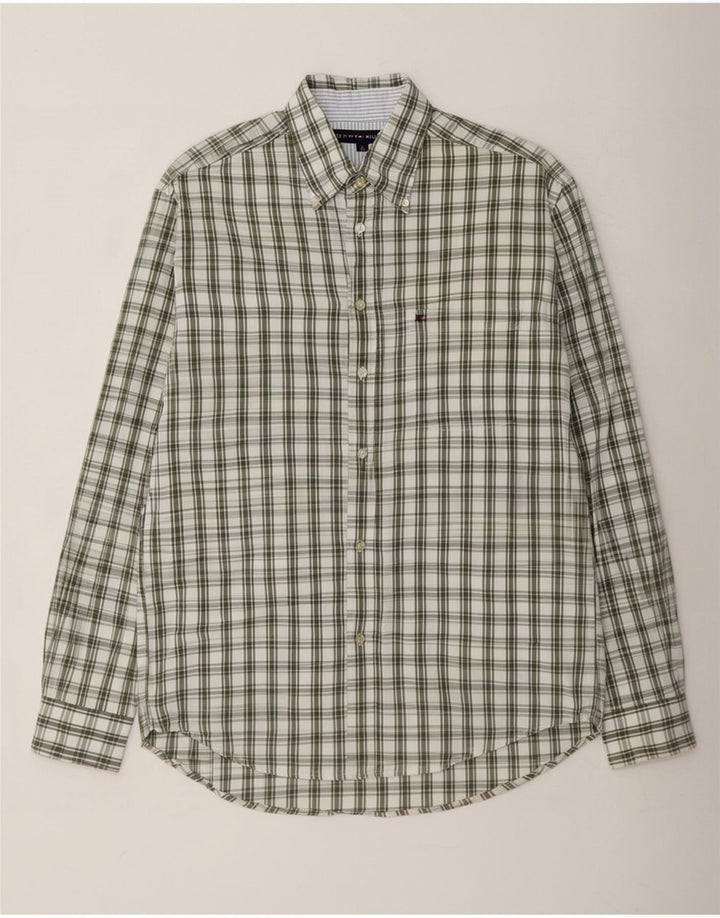 Camisa Tommy Hilfiger Hombre Algodón a cuadros verdes grandes