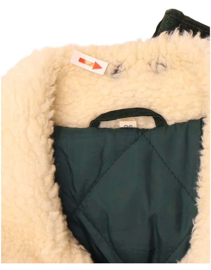 Vintage hombres ante chaqueta Reino Unido 42 XL caqui lana geométrica