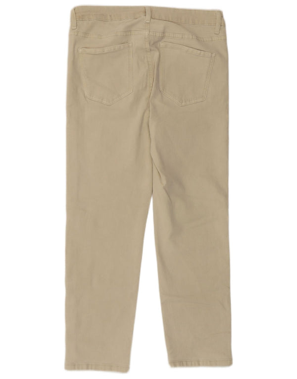 Marks & Spencer Womens Slim Cropped Trousers UK 14 Large W30 L24 Beige