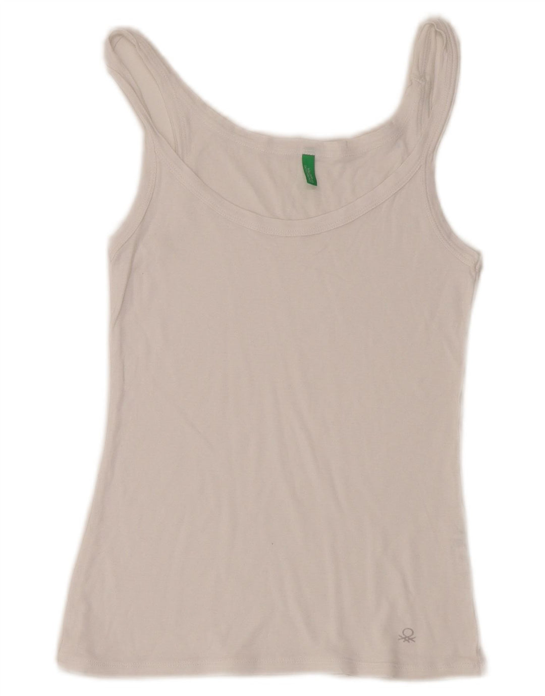 Benetton Top Camisola Mujer ES 40 Pequeño Algodón Blanco
