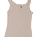 Benetton Top Camisola Mujer ES 40 Pequeño Algodón Blanco