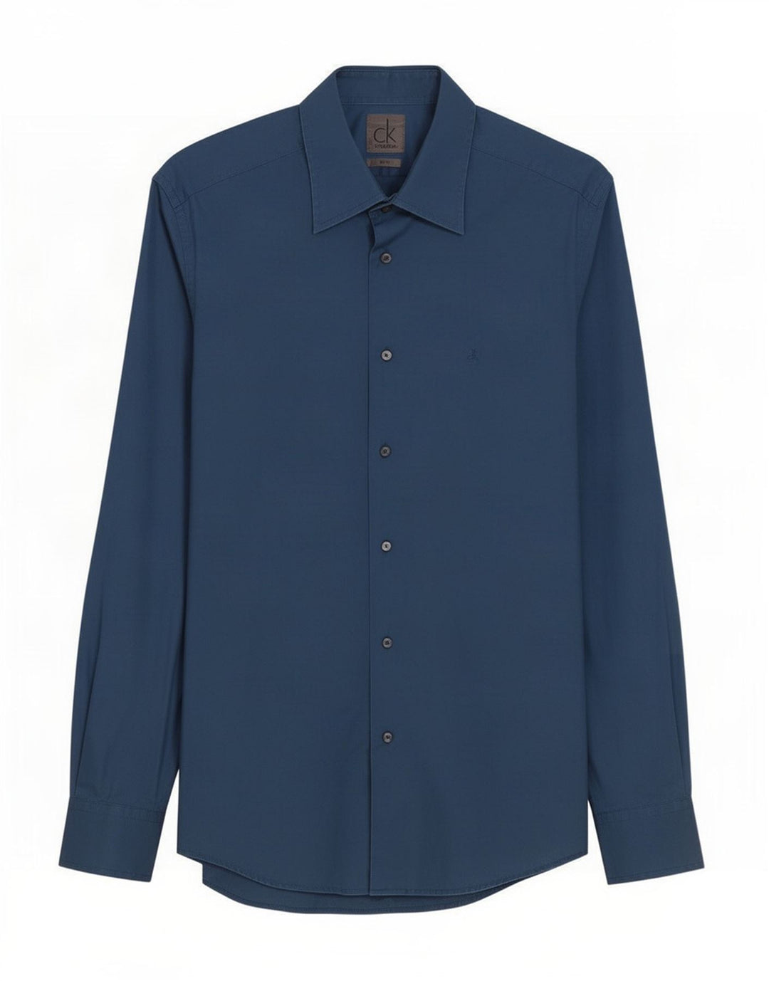 Camisa Calvin Klein Hombre Slim Fit Algodón Azul Medio