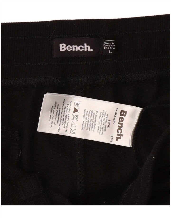 BENCH Pantalones de chándal con estampado gráfico para hombre Joggers Large Black Cotton