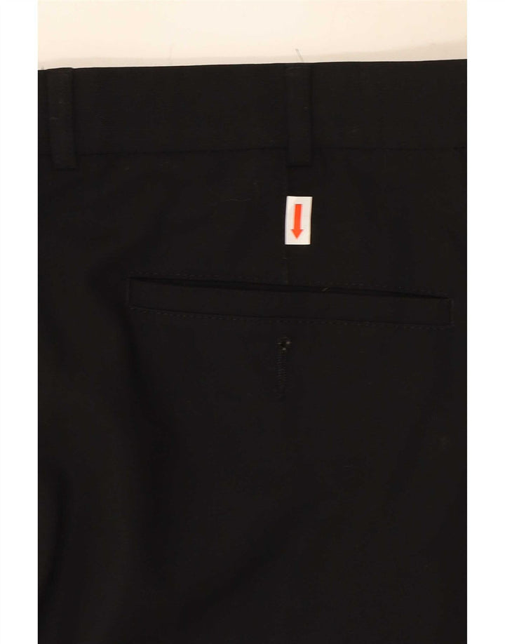 Marks & Spencer Pantalón de traje recto para hombre W36 L29 Poliéster negro