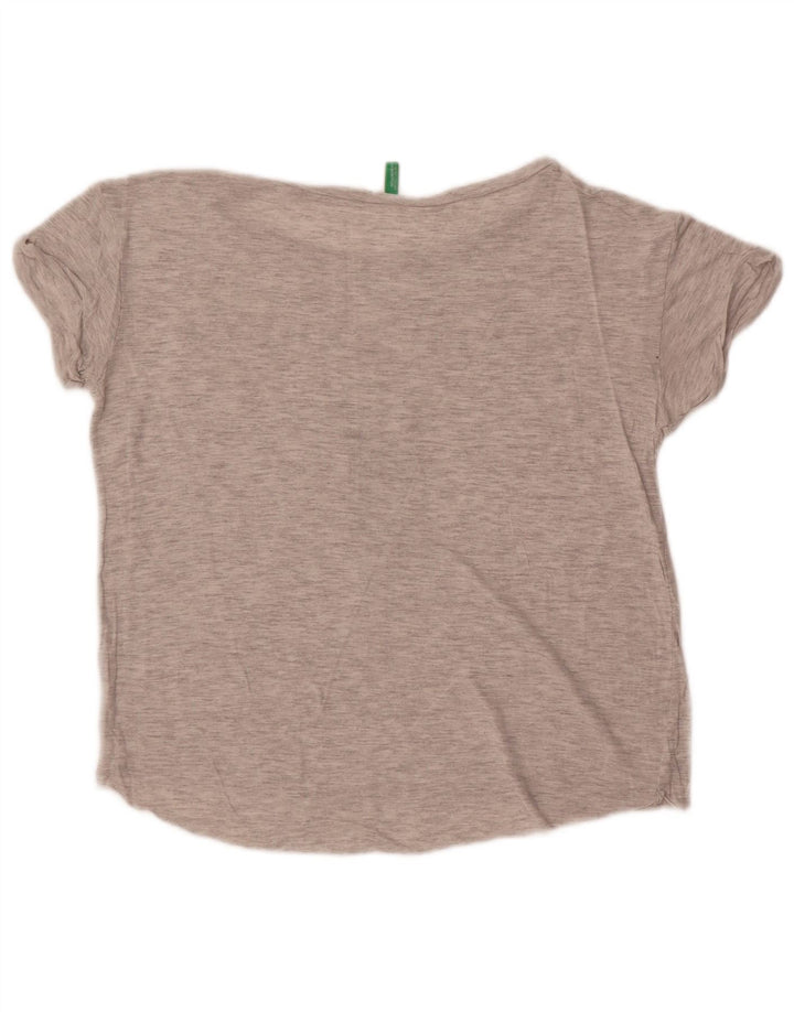 Benetton Camiseta Estampada De Mujer ES 44 Gris Medio Moteado