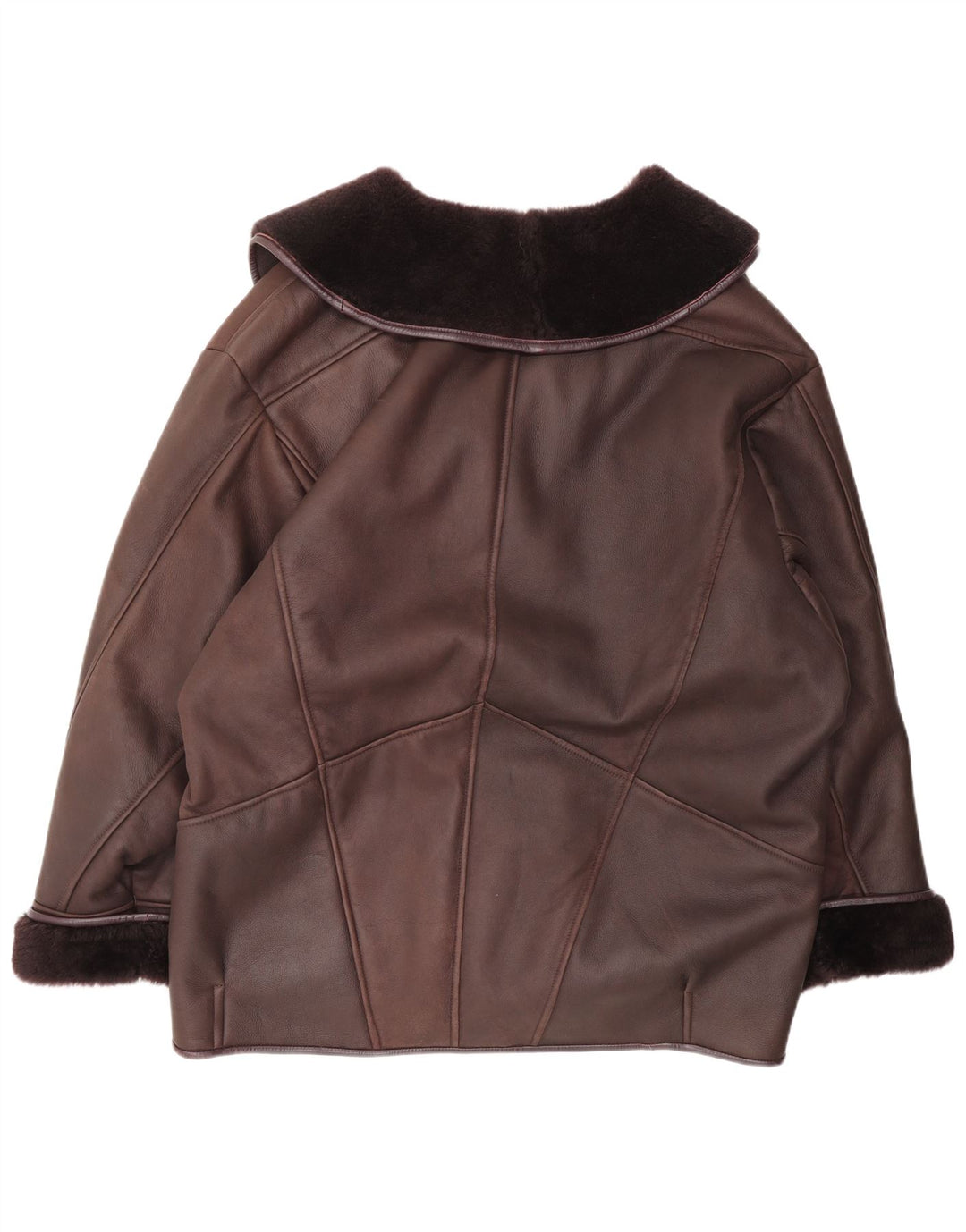 Vintage mujer shearling chaqueta Reino Unido 22 3XL granate