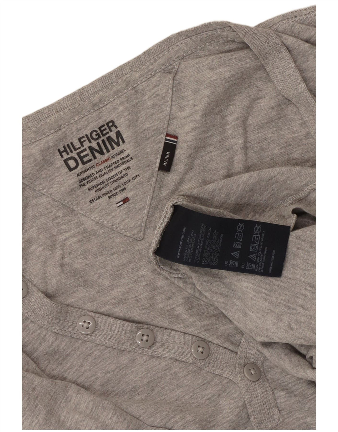 Tommy Hilfiger Top para mujer de manga larga UK 44 Algodón gris medio