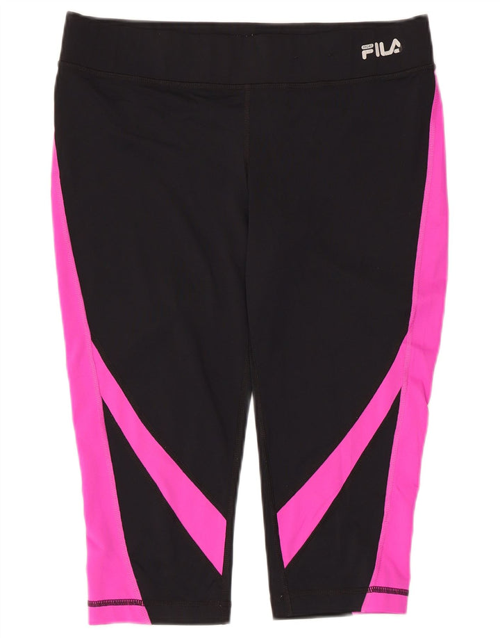 Fila Leggings Capri para mujer UK 44 Poliéster con bloques de color negro mediano