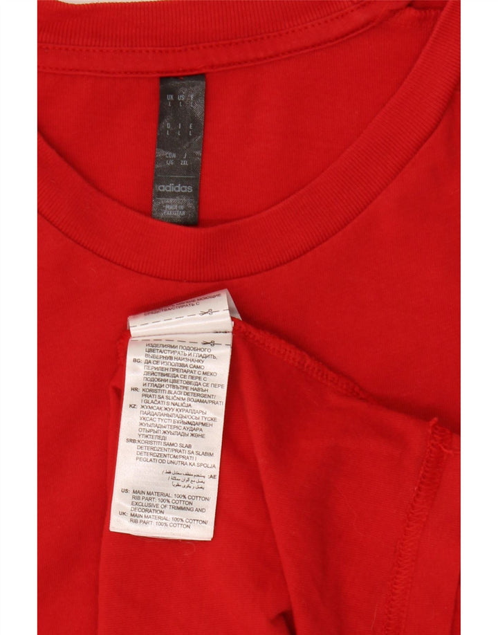 ADIDAS Camiseta Hombre Top Grande Algodón Rojo