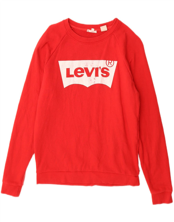 Levi's Sudadera de gran tamaño con gráfico para mujer UK 6 XS Algodón rojo