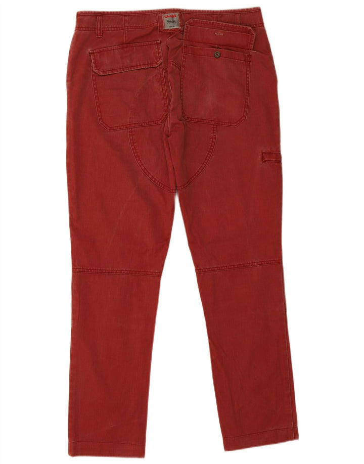 Slam - Pantalón cargo ajustado para hombre, talla grande, W34 L30, algodón rojo