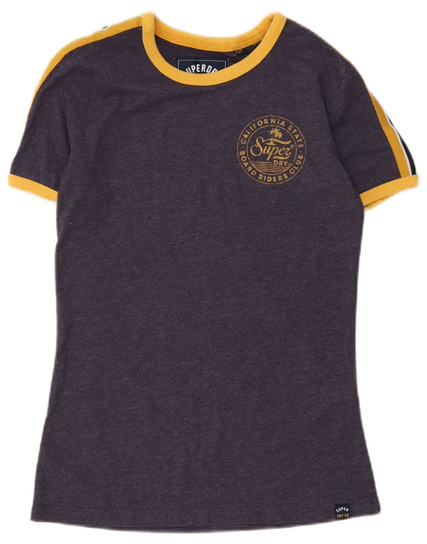 Superdry Camiseta gráfica para mujer Top UK 6 XS Azul marino Algodón