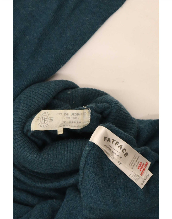 Suéter tipo jersey con cuello vuelto para mujer de Fat Face UK 10 Small Blue Wool