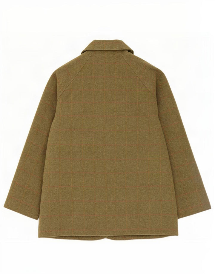 Rydale Abrigo cortavientos para hombre UK 36 Small Khaki Check Wool