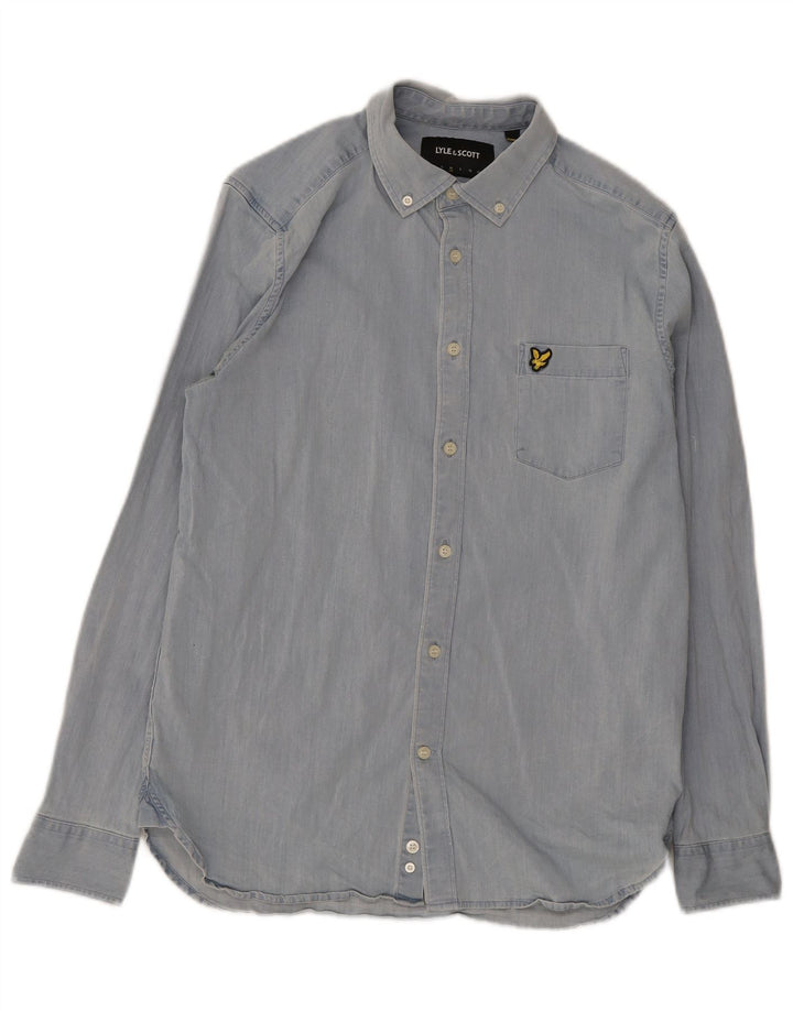 Camisa Lyle & Scott Hombre Algodón Azul Medio