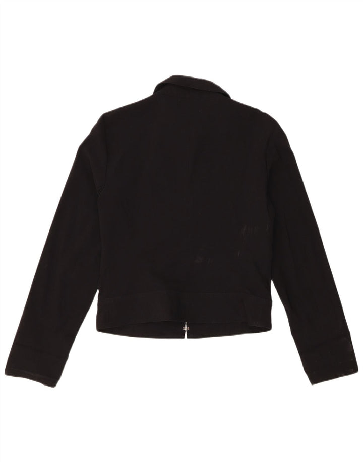 Zara Chaqueta Bomber para Mujer UK 44 Grande Viscosa Negra