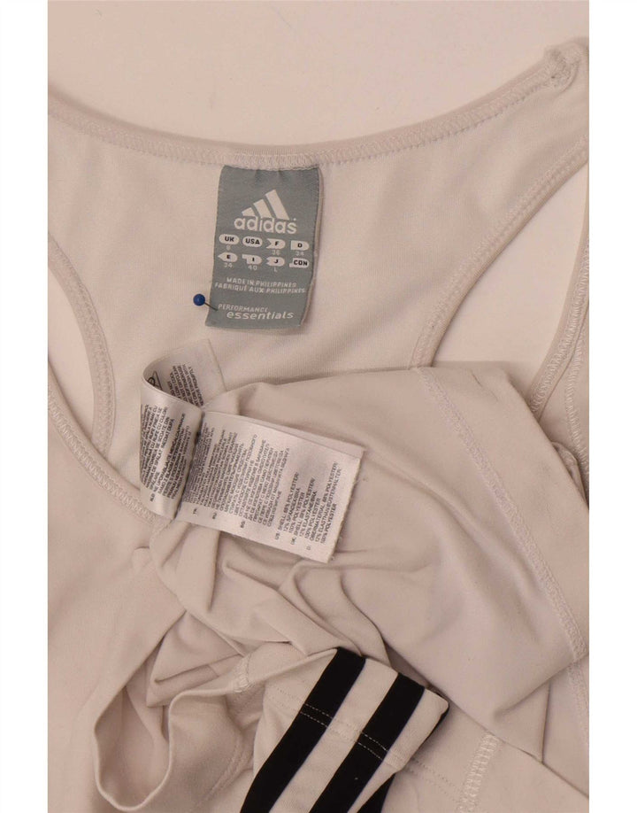 Adidas Mujer Climalite Chaleco Top UK 8 Pequeño Poliéster Blanco