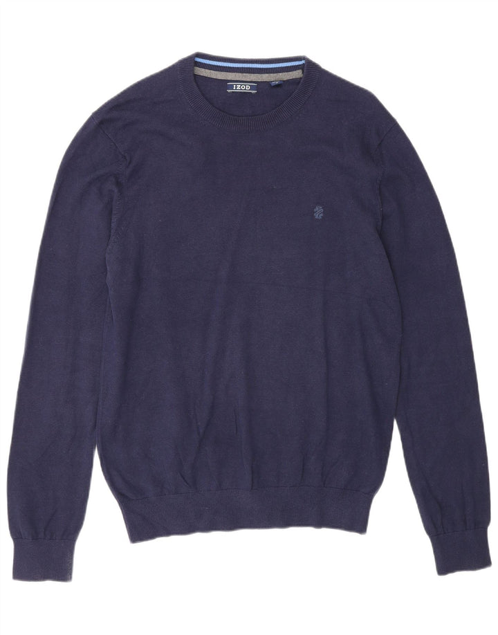 Izod Hombre Jersey De Cuello Redondo Jersey De Algodón Azul Marino Medio