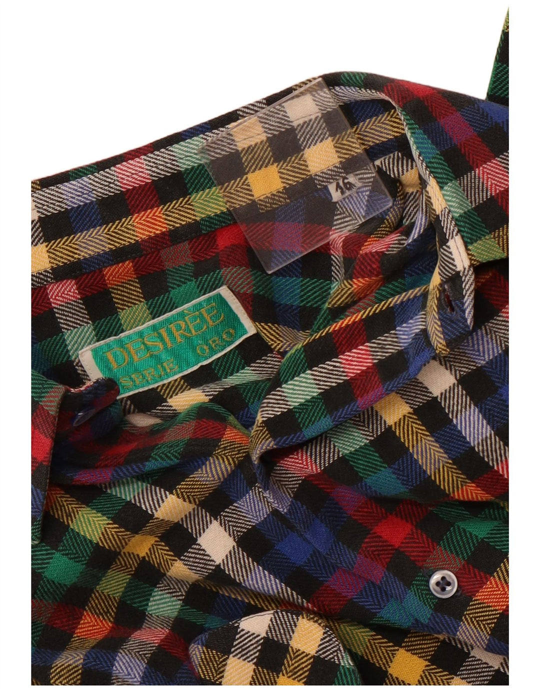 Desiree Camisa de franela para hombre Talla 16 Cuadros multicolores grandes